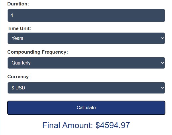 Compound Interest Calculator: Daily to Yearly Compounding
