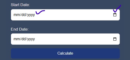 date format or calender option available in this calculator