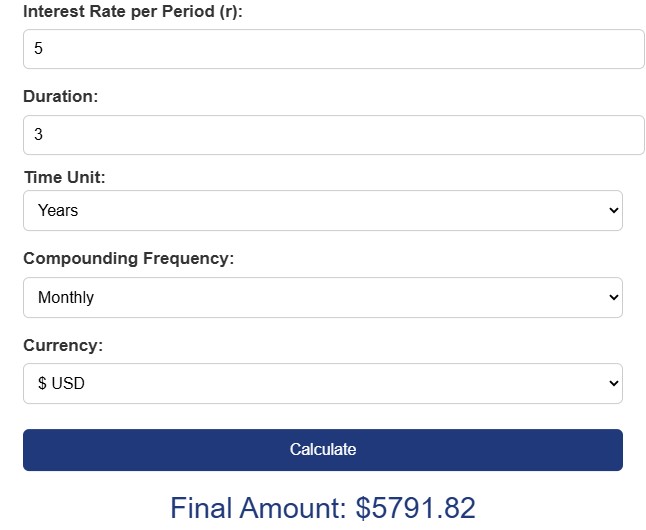 example of compound interest calculation