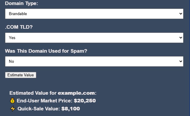 Free Domain Value Calculator – Appraisal Tool