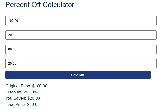 Discount Calculator: % Off, Double, Triple