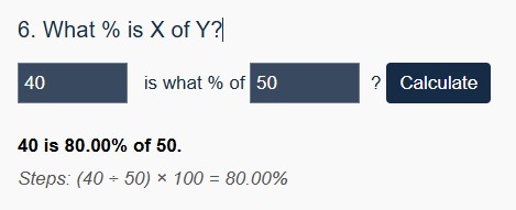 what percentage is $40 of 50