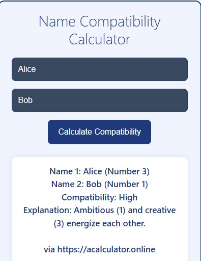 Name Compatibility Calculator: Find Out If You Are a Match